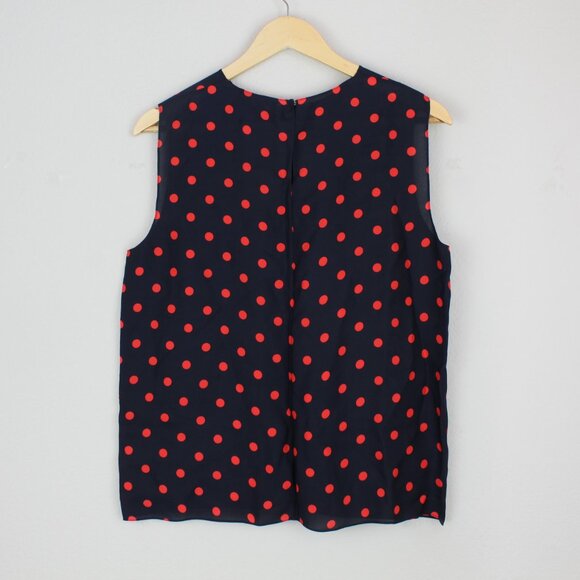 NEW Theory Continuous Silk Polka-Dot Shell Top - Picture 4 of 9